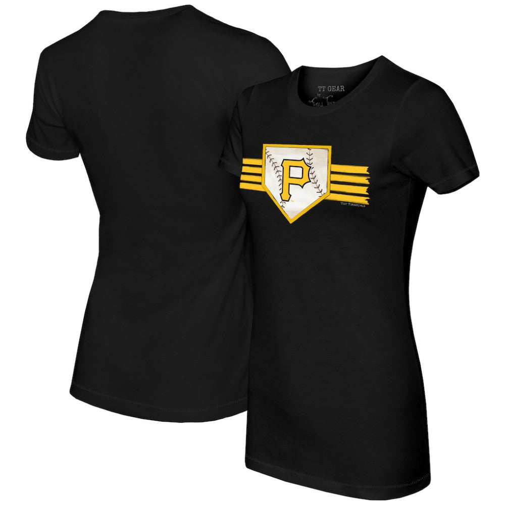 Pittsburgh Pirates Tiny Turnip Women's Base Stripe T-Shirt - MLB T-shirts