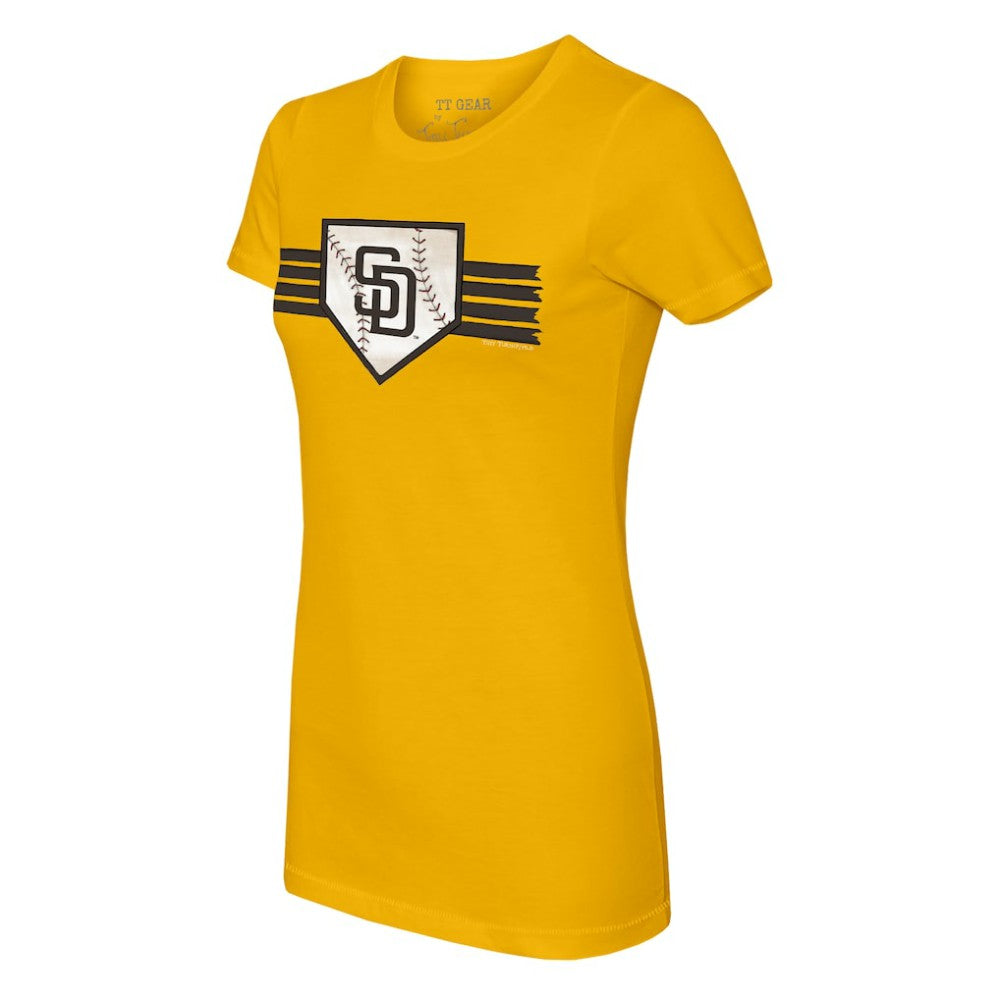 San Diego Padres Tiny Turnip Women's Base Stripe T-Shirt - MLB T-shirts