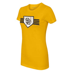 San Diego Padres Tiny Turnip Women's Base Stripe T-Shirt - MLB T-shirts