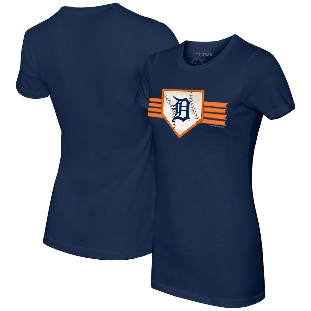 Detroit Tigers Tiny Turnip Women's Base Stripe T-Shirt - MLB T-shirts