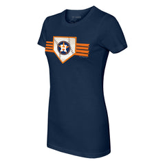 Houston Astros Tiny Turnip Women's Base Stripe T-Shirt - MLB T-shirts