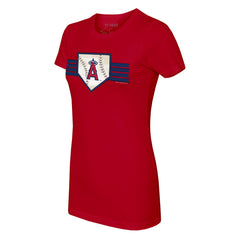 Los Angeles Angels Tiny Turnip Women's Base Stripe T-Shirt - MLB T-shirts