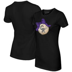 Colorado Rockies Tiny Turnip Women's Baseball Bow T-Shirt - MLB T-shirts