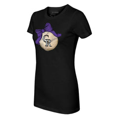 Colorado Rockies Tiny Turnip Women's Baseball Bow T-Shirt - MLB T-shirts