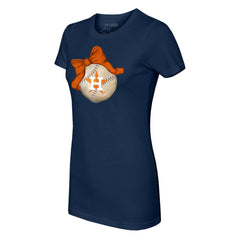 Houston Astros Tiny Turnip Women's Baseball Bow T-Shirt - MLB T-shirts