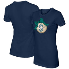 Seattle Mariners Tiny Turnip Women's Baseball Bow T-Shirt - MLB T-shirts