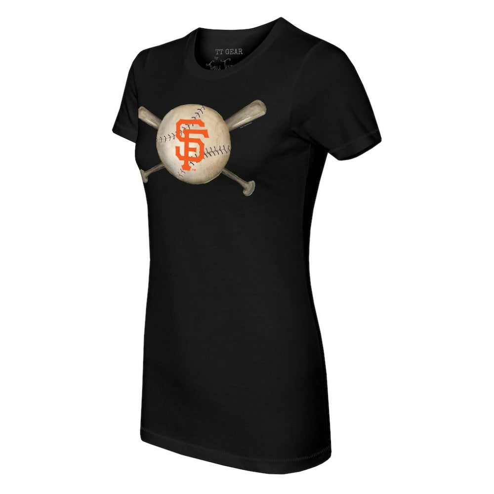 San Francisco Giants Tiny Turnip Women's Baseball Cross Bats T-Shirt - MLB T-shirts