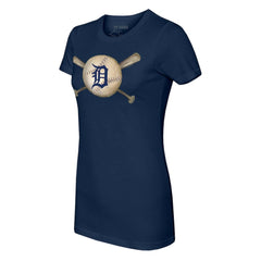 Detroit Tigers Tiny Turnip Women's Baseball Cross Bats T-Shirt - MLB T-shirts