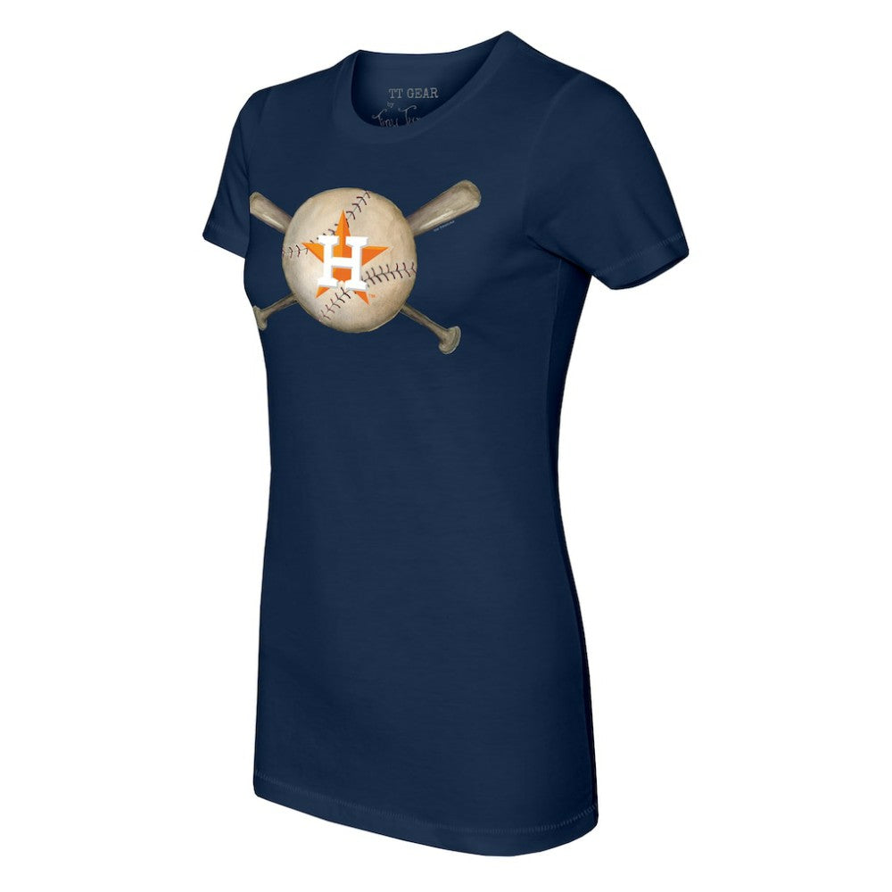 Houston Astros Tiny Turnip Women's Baseball Cross Bats T-Shirt - MLB T-shirts