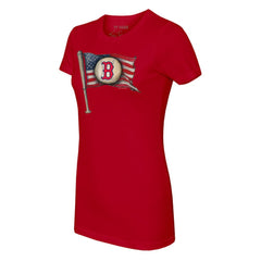 Boston Red Sox Tiny Turnip Women's Baseball Flag T-Shirt - MLB T-shirts