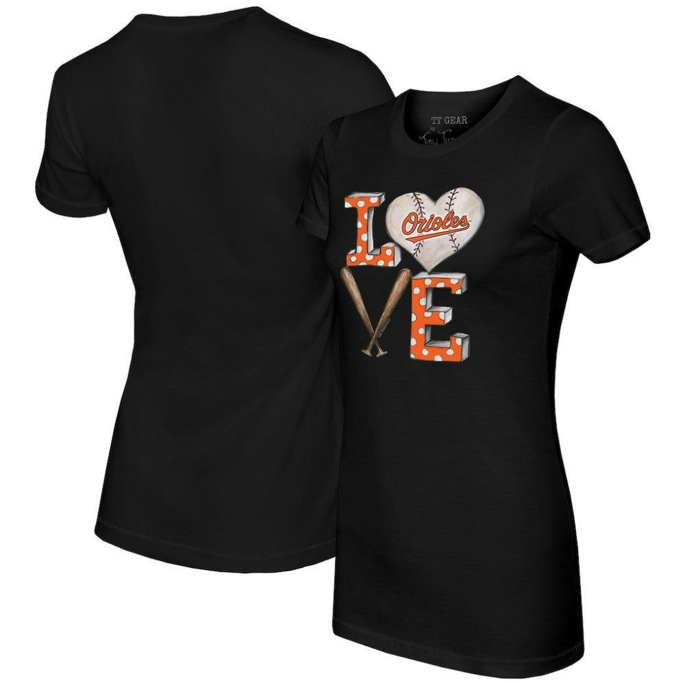 Baltimore Orioles Tiny Turnip Women's Baseball Love T-Shirt - MLB T-shirts