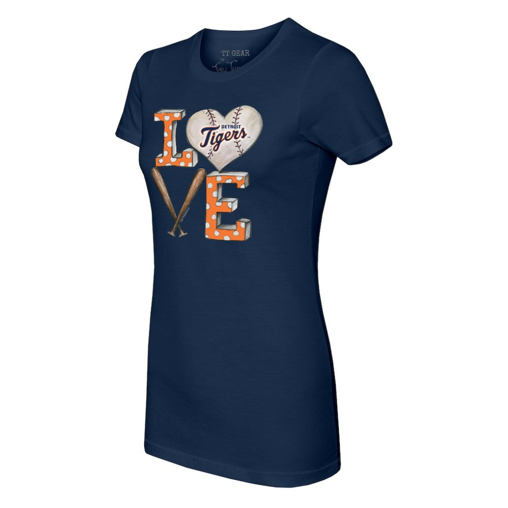 Detroit Tigers Tiny Turnip Women's Baseball Love T-Shirt - MLB T-shirts