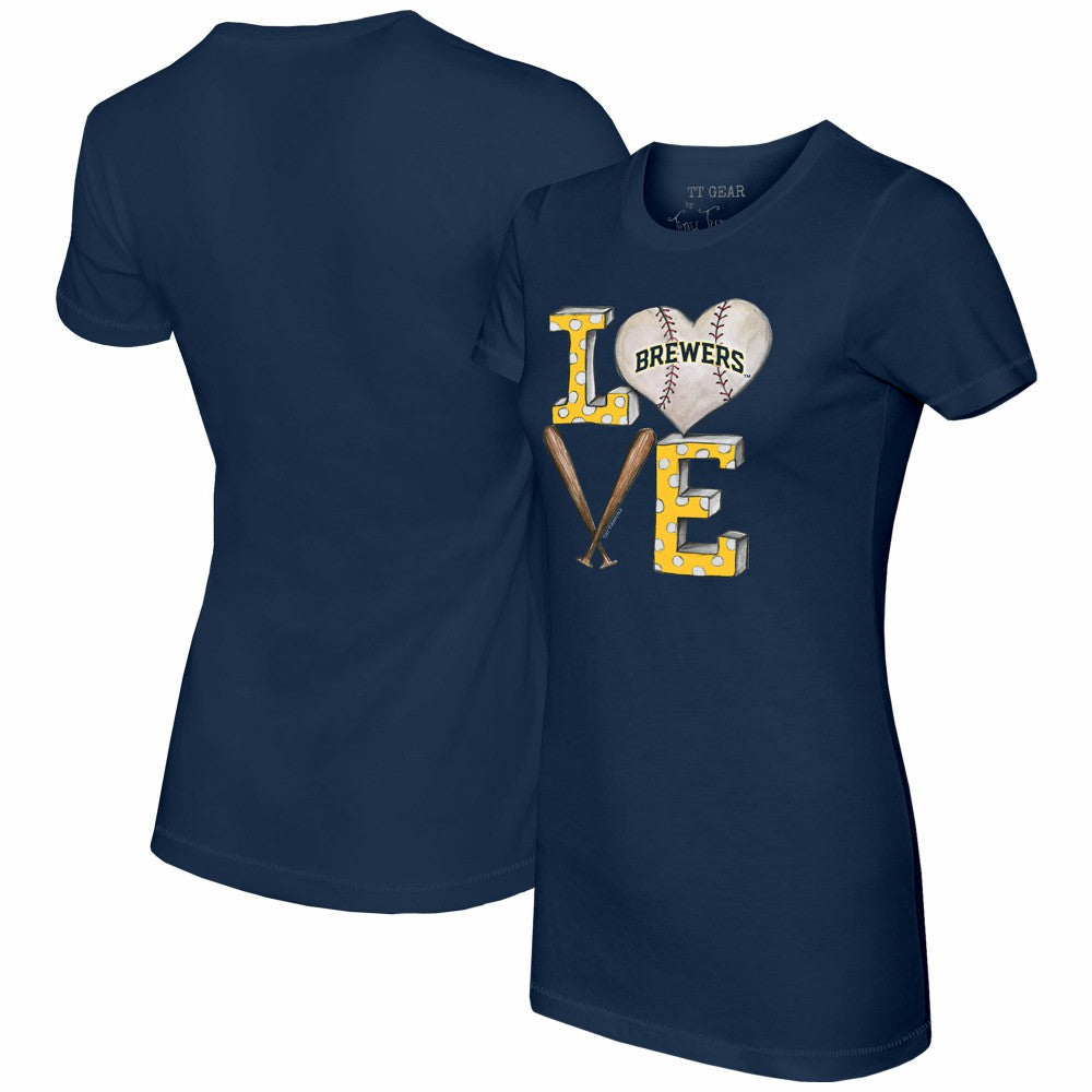 Milwaukee Brewers Tiny Turnip Women's Baseball Love T-Shirt - MLB T-shirts
