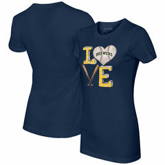 Milwaukee Brewers Tiny Turnip Women's Baseball Love T-Shirt - MLB T-shirts