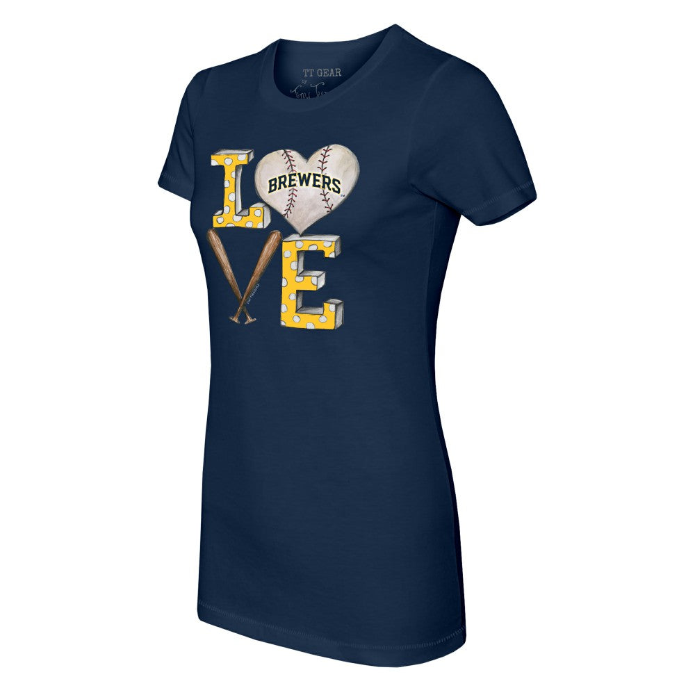 Milwaukee Brewers Tiny Turnip Women's Baseball Love T-Shirt - MLB T-shirts