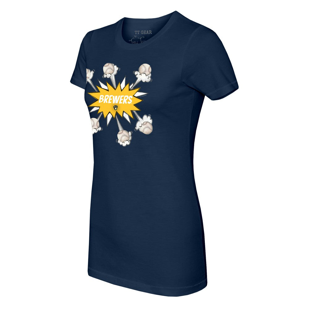 Milwaukee Brewers Tiny Turnip Women's Baseball Pow T-Shirt - MLB T-shirts