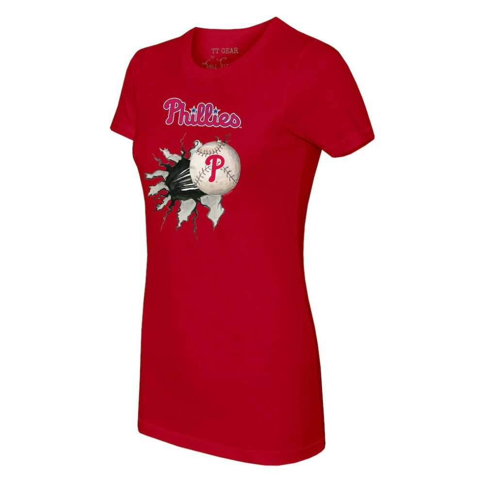 Philadelphia Phillies Tiny Turnip Women's Baseball Tear T-Shirt - MLB T-shirts