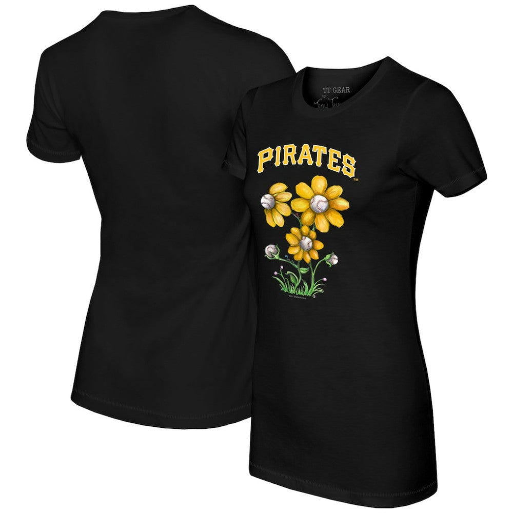 Pittsburgh Pirates Tiny Turnip Women's Blooming Baseballs T-Shirt - MLB T-shirts