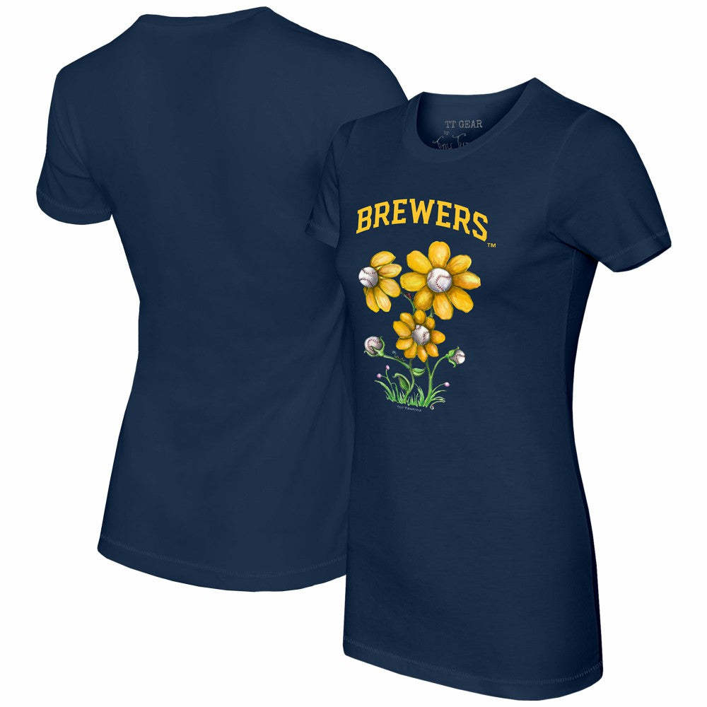 Milwaukee Brewers Tiny Turnip Women's Blooming Baseballs T-Shirt - MLB T-shirts