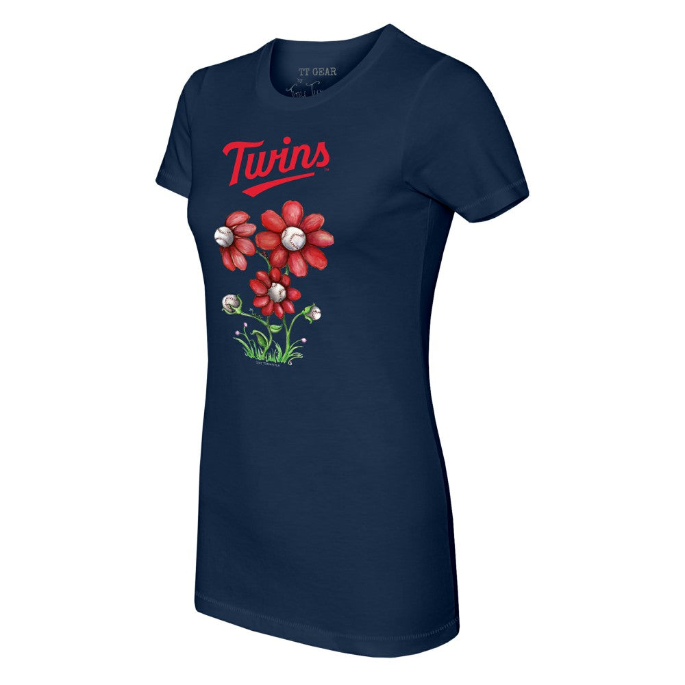 Minnesota Twins Tiny Turnip Women's Blooming Baseballs T-Shirt - MLB T-shirts