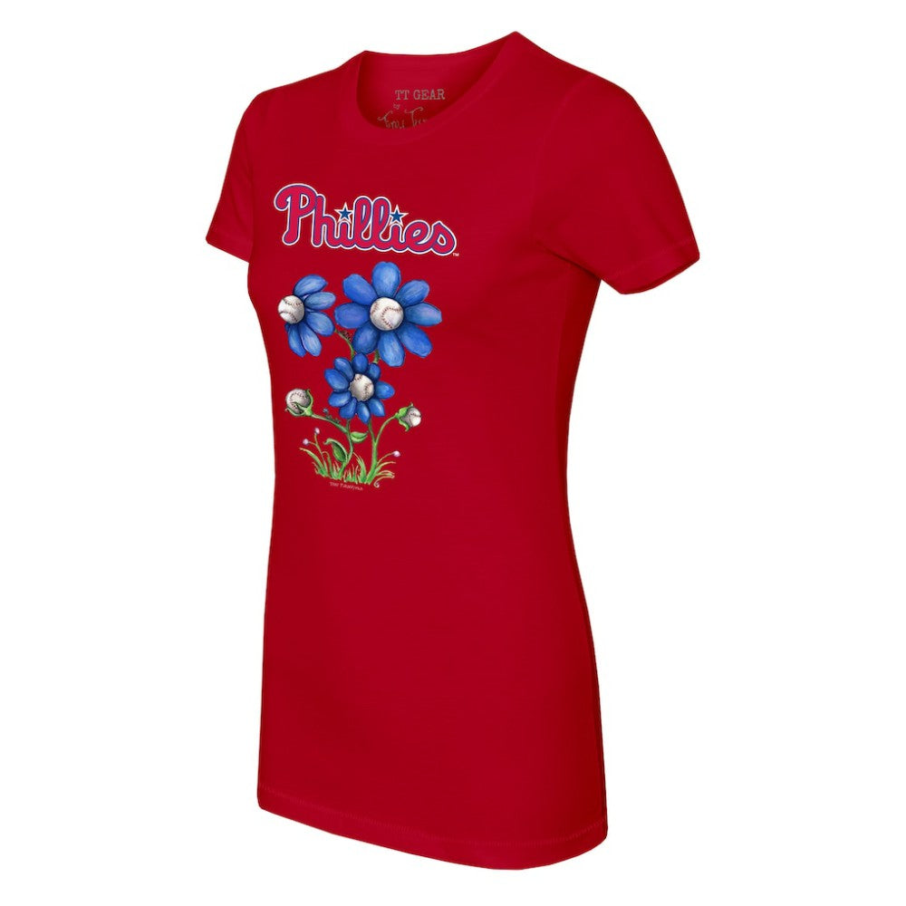 Philadelphia Phillies Tiny Turnip Women's Blooming Baseballs T-Shirt - MLB T-shirts