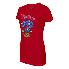 Philadelphia Phillies Tiny Turnip Women's Blooming Baseballs T-Shirt - MLB T-shirts