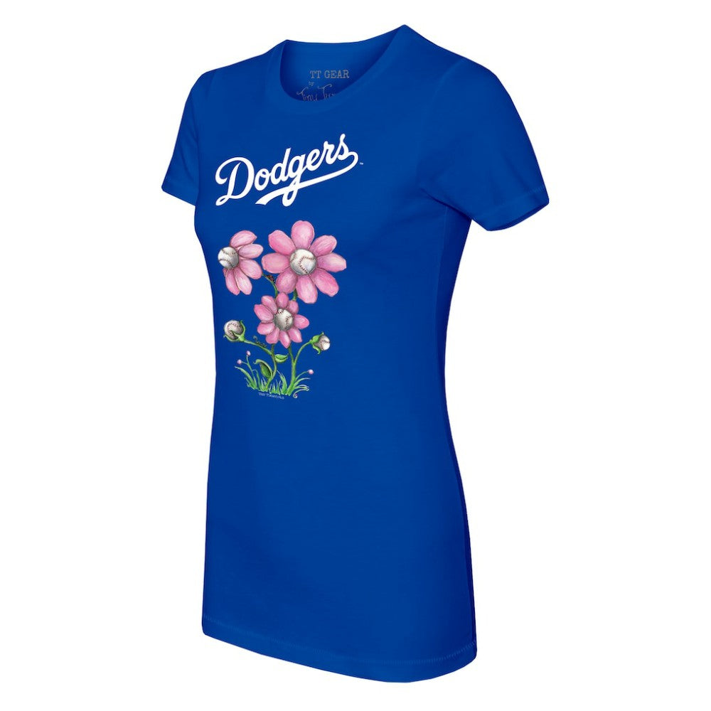 Los Angeles Dodgers Tiny Turnip Women's Blooming Baseballs T-Shirt - MLB T-shirts
