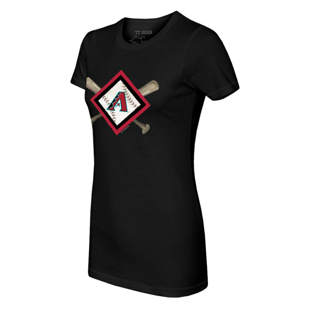Arizona Diamondbacks Tiny Turnip Women's Diamond Cross Bats T-Shirt - MLB T-shirts