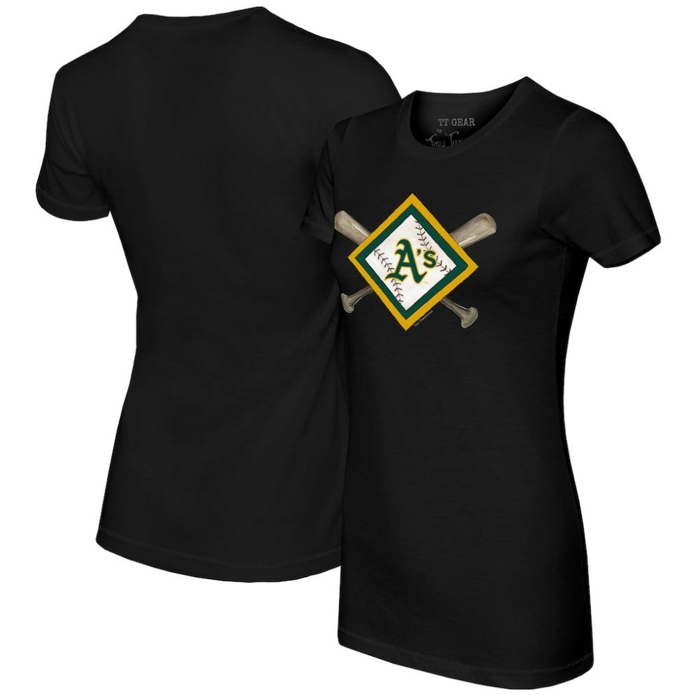 Athletics Tiny Turnip Women's Diamond Cross Bats T-Shirt - MLB T-shirts