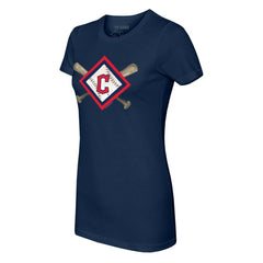Cleveland Guardians Tiny Turnip Women's Diamond Cross Bats T-Shirt - MLB T-shirts