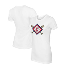 Cleveland Guardians Tiny Turnip Women's Diamond Cross Bats T-Shirt - MLB T-shirts
