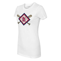 St. Louis Cardinals Tiny Turnip Women's Diamond Cross Bats T-Shirt - MLB T-shirts