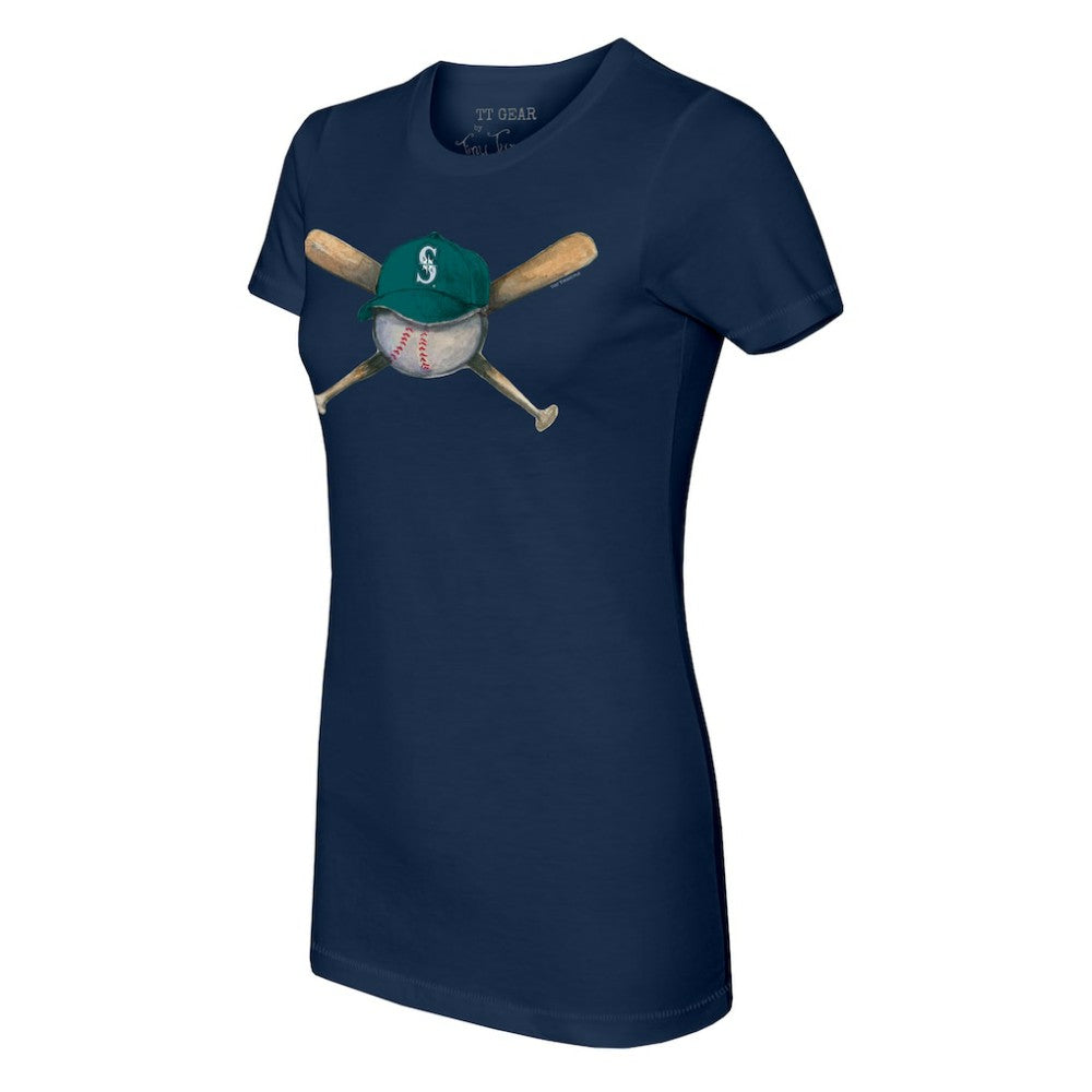 Seattle Mariners Tiny Turnip Women's Hat Crossbats T-Shirt - MLB Hats