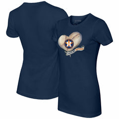 Houston Astros Tiny Turnip Women's Heart Banner T-Shirt - MLB T-shirts