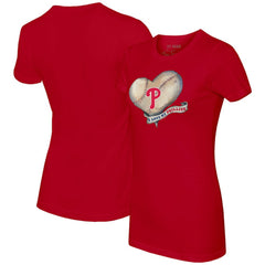 Philadelphia Phillies Tiny Turnip Women's Heart Banner T-Shirt - MLB T-shirts