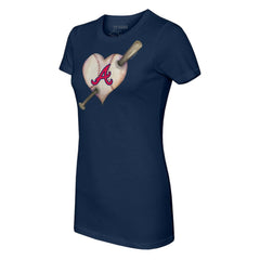 Atlanta Braves Tiny Turnip Women's Heart Bat T-Shirt - MLB T-shirts