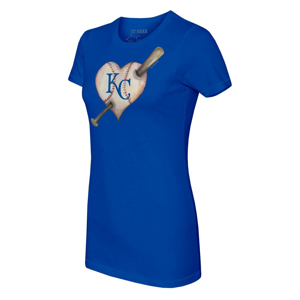 Kansas City Royals Tiny Turnip Women's Heart Bat T-Shirt - MLB T-shirts