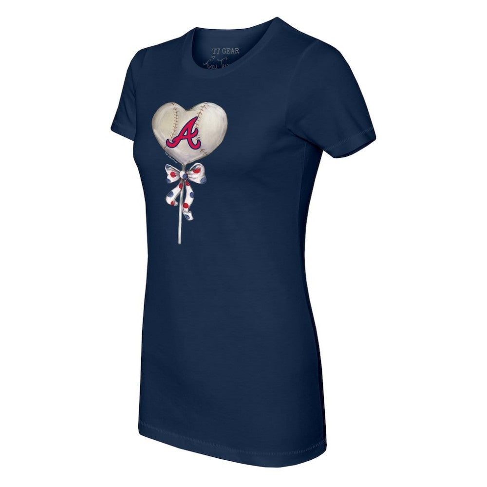Atlanta Braves Tiny Turnip Women's Heart Lolly T-Shirt - MLB T-shirts