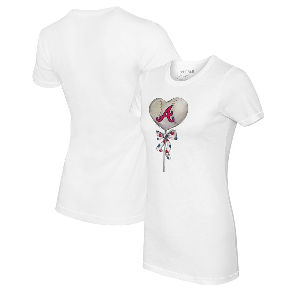 Atlanta Braves Tiny Turnip Women's Heart Lolly T-Shirt - MLB T-shirts