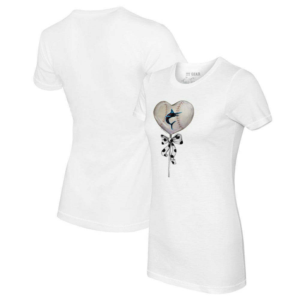 Miami Marlins Tiny Turnip Women's Heart Lolly T-Shirt - MLB T-shirts