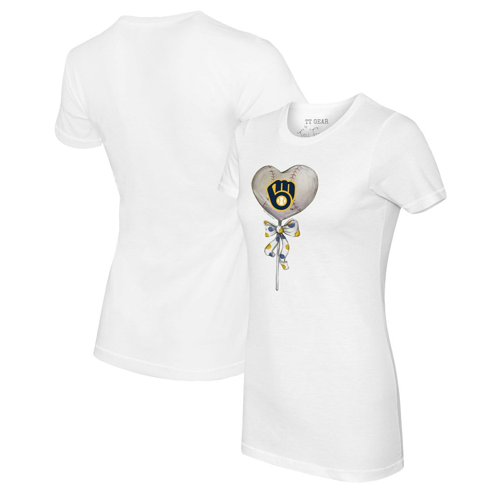 Milwaukee Brewers Tiny Turnip Women's Heart Lolly T-Shirt - MLB T-shirts