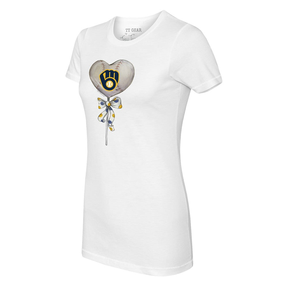 Milwaukee Brewers Tiny Turnip Women's Heart Lolly T-Shirt - MLB T-shirts