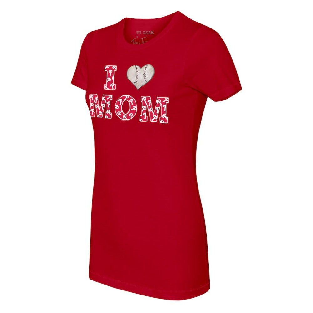 Philadelphia Phillies Tiny Turnip Women's I Love Mom T-Shirt - MLB T-shirts