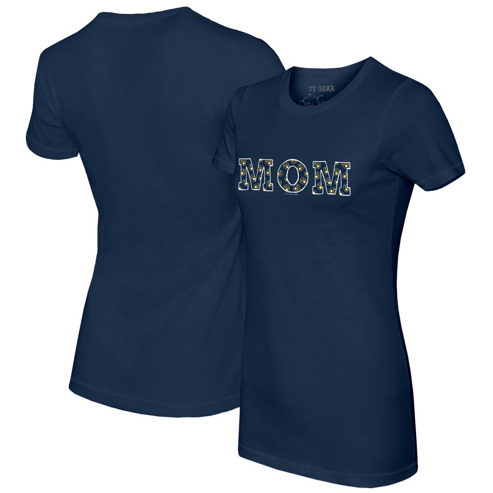 Milwaukee Brewers Tiny Turnip Women's Logo Mom T-Shirt - MLB T-shirts