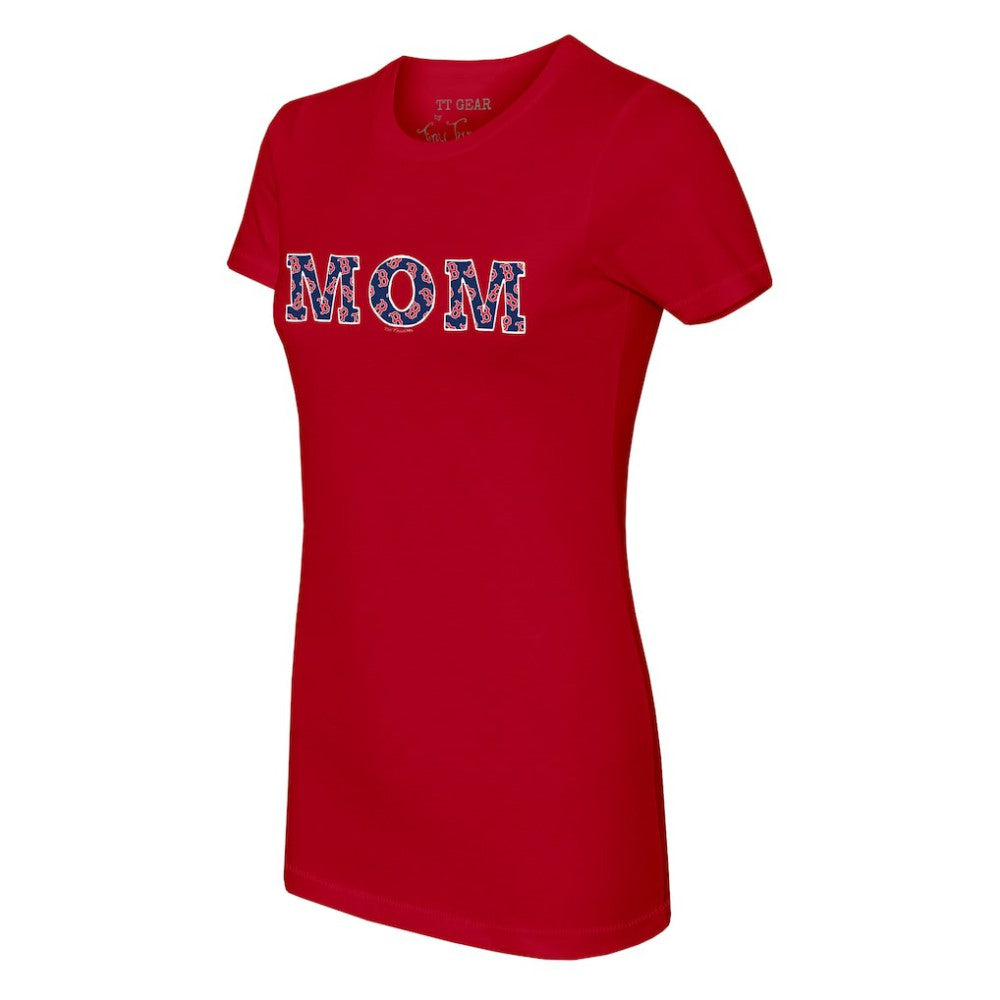 Boston Red Sox Tiny Turnip Women's Logo Mom T-Shirt - MLB T-shirts