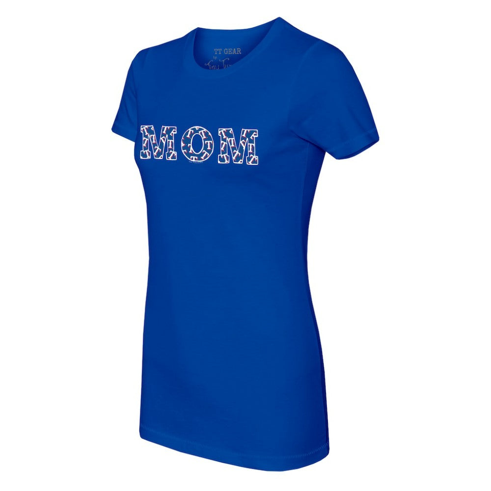 Texas Rangers Tiny Turnip Women's Logo Mom T-Shirt - MLB T-shirts