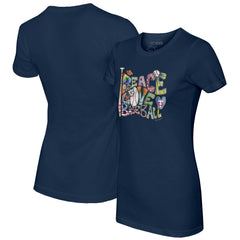 Minnesota Twins Tiny Turnip Women's Peace Love Baseball Fitted T-Shirt - MLB T-shirts