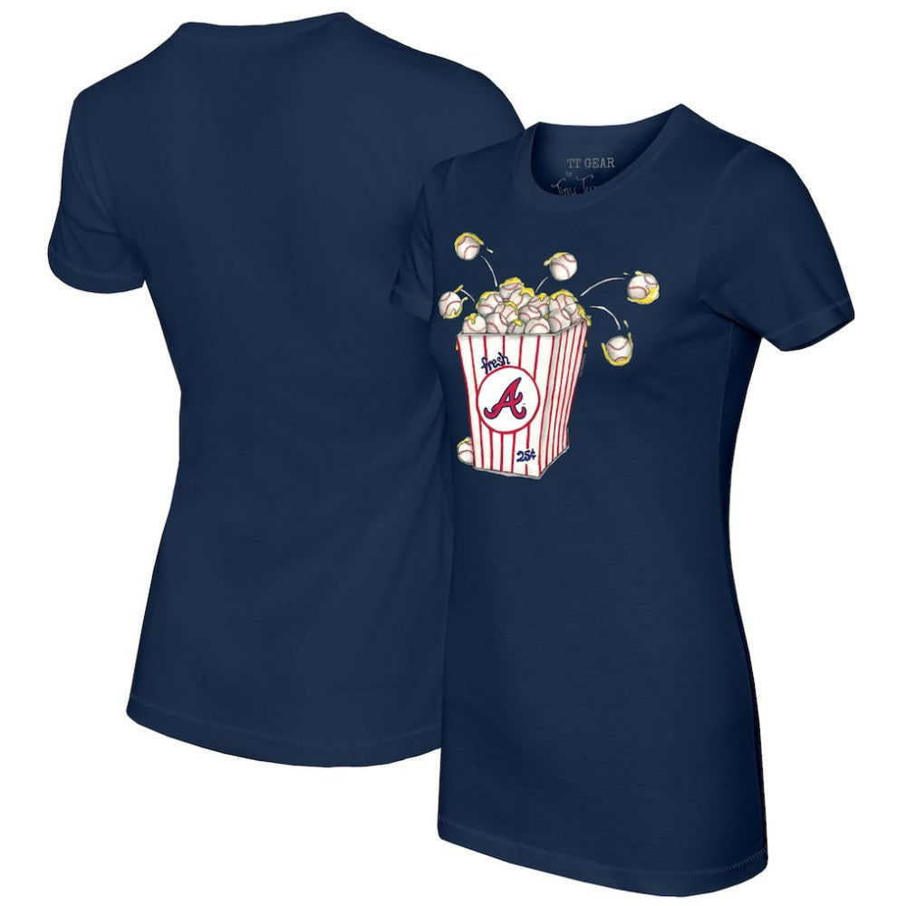 Atlanta Braves Tiny Turnip Women's Popcorn T-Shirt - MLB T-shirts