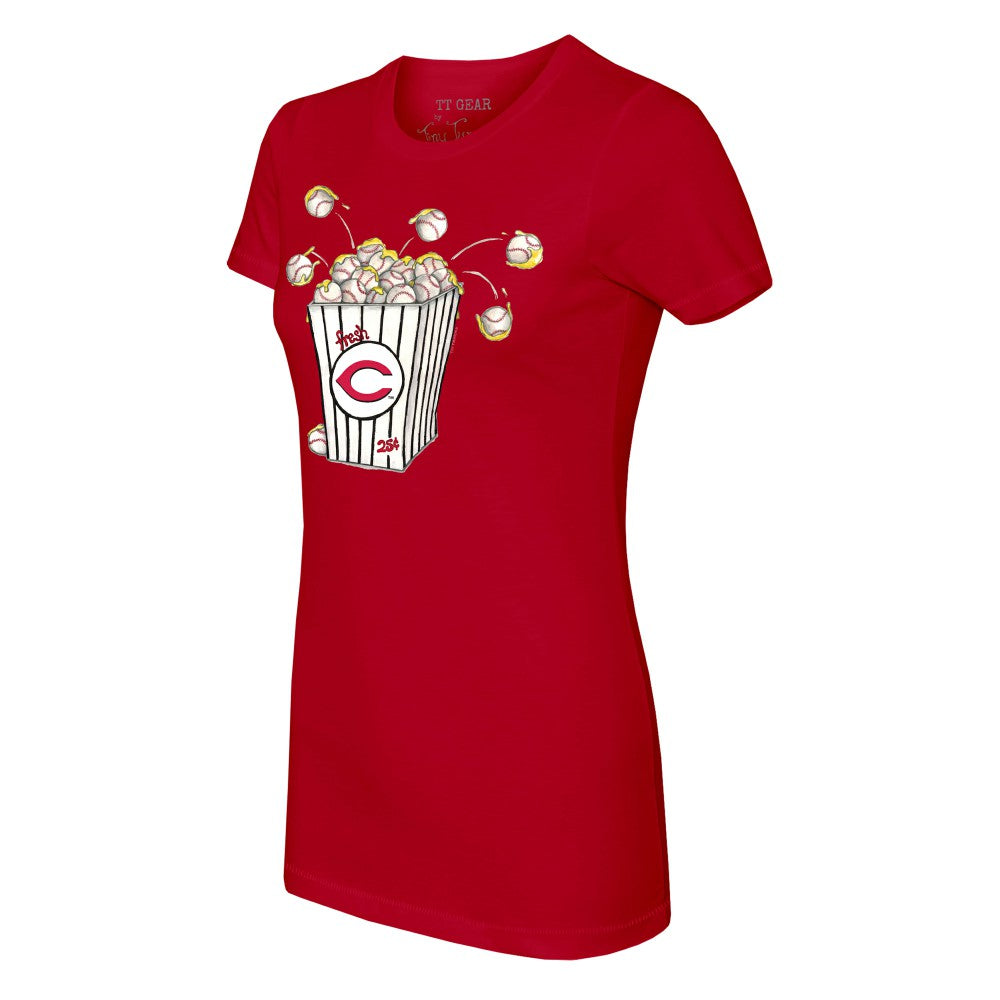 Cincinnati Reds Tiny Turnip Women's Popcorn T-Shirt - MLB T-shirts