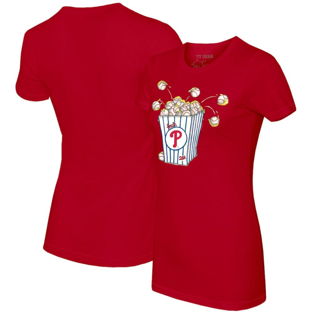 Philadelphia Phillies Tiny Turnip Women's Popcorn T-Shirt - MLB T-shirts